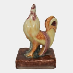 Rookwood 1946 Vintage Art Pottery Rooster Ceramic Paperweight Figurine 6030
