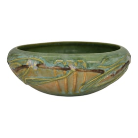 Roseville Laurel Green 1934 Vintage Arts And Crafts Pottery Ceramic Bowl