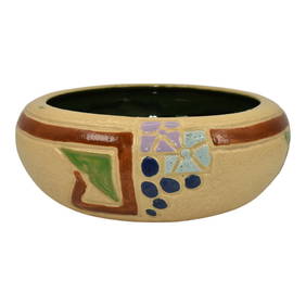 Roseville Mostique Tan 1916 Vintage Arts and Crafts Pottery Large Ceramic Bowl (1 of 6)