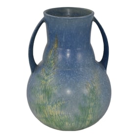 Roseville Windsor Blue 1931 Vintage Art Deco Pottery Ceramic Vase