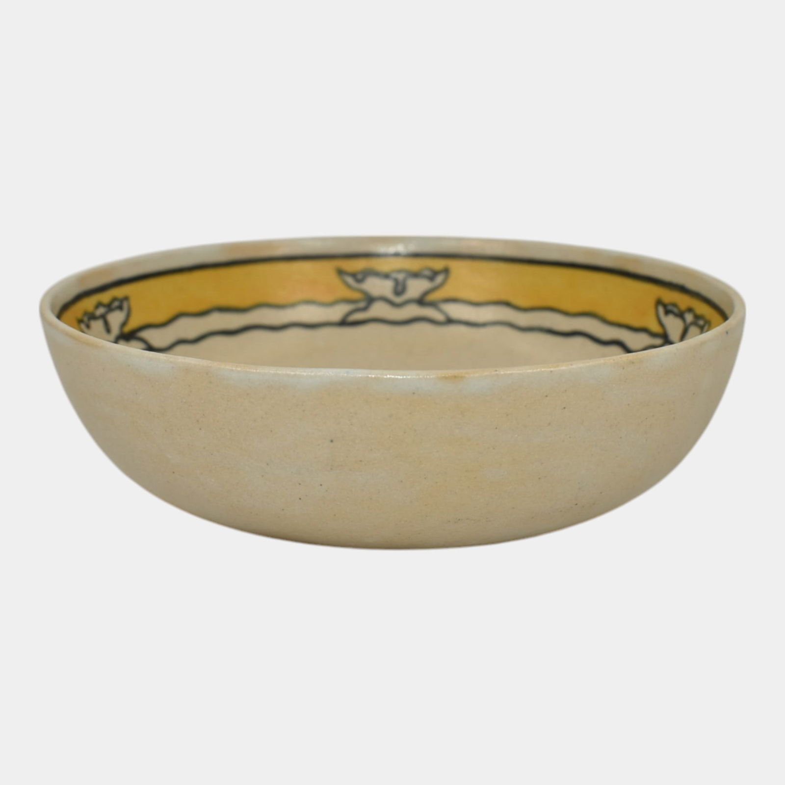 Saturday Evening Girls SEG 1914 Art Pottery Yellow Banded Ceramic Bowl (1 of 6)