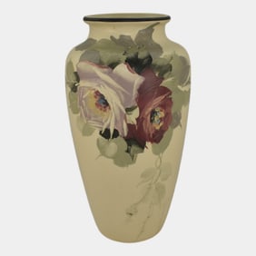 Weller Hudson Vintage Art Pottery Hand Painted Ceramic Flower Vase