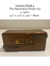 Lawson Electric Co 1930s Art Deco Flip Clock Model 217 The Sportsman Walnut Case