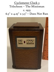 Telechron The Minitman Cyclometer Art Deco Brown Wooden Case Clock C.1933