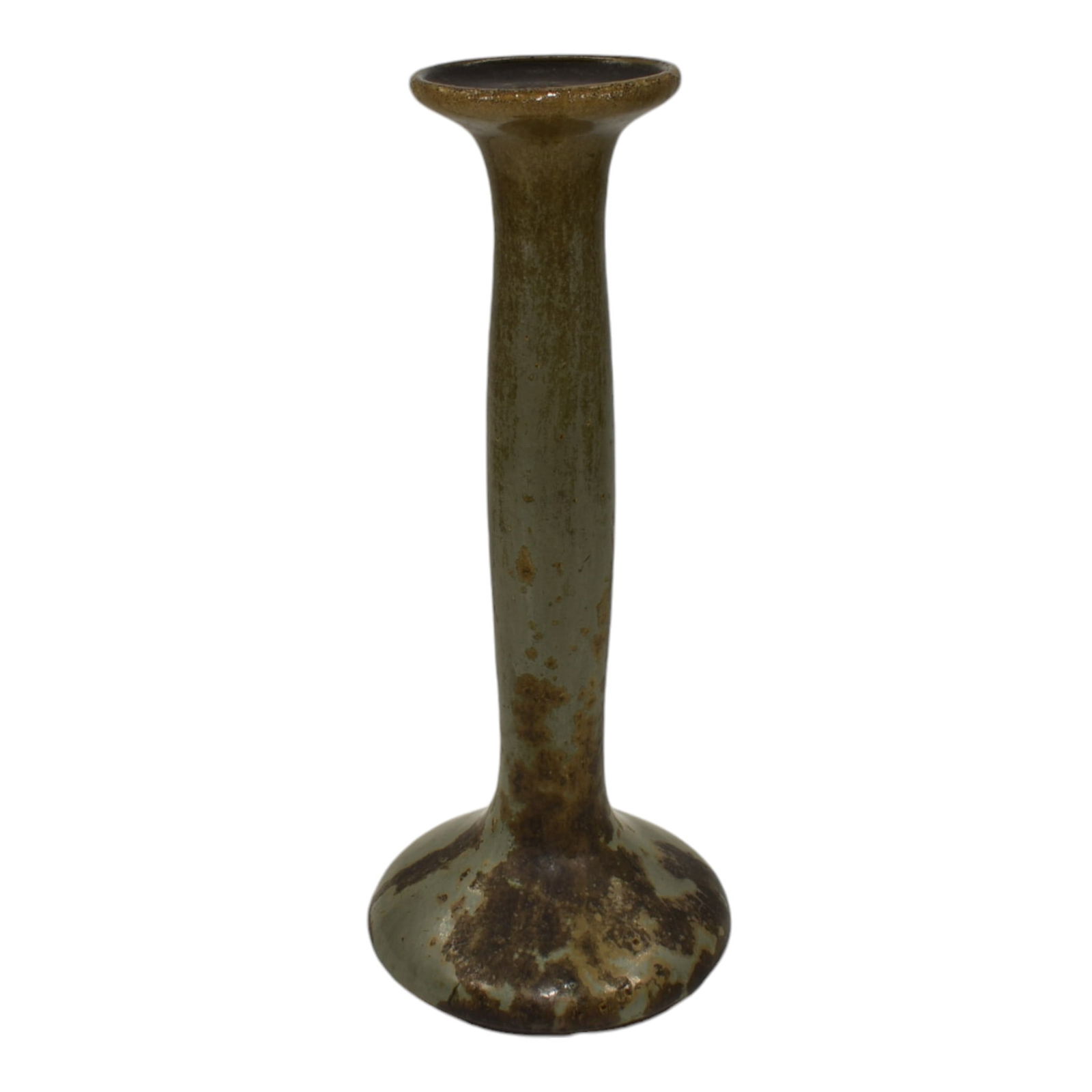 Fulper 1917-34 Arts And Crafts Pottery Tall Gray Green Ceramic Candle Holder (1 of 6)