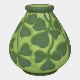 Gustavsberg Green Clover Vintage Art Pottery Ceramic Vase 335