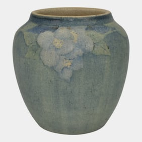 Newcomb College 1911 Vintage Arts and Crafts Pottery Blue Flower Vase Littlejohn