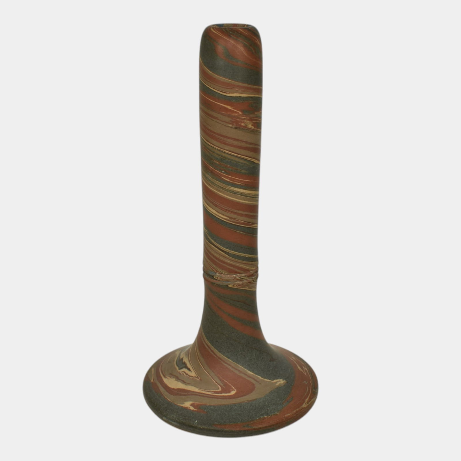 Niloak Mission Swirl 1910-24 Vintage Hand Made Art Pottery 8" Bud Vase (1 of 6)