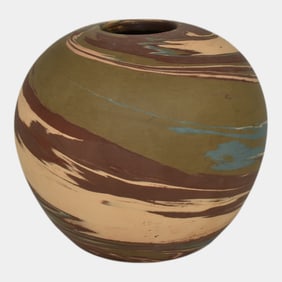 Niloak Mission Swirl 1925-30s Vintage Hand Made Art Pottery Ball Vase
