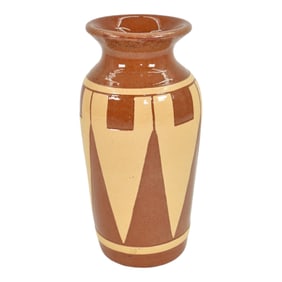 Pine Ridge Sioux Dakota Art Pottery Hand Made Geometric Design Vase Cottier