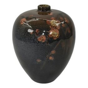 Rookwood 1906 Vintage Pottery Black Iris Floral Ceramic Vase Sax
