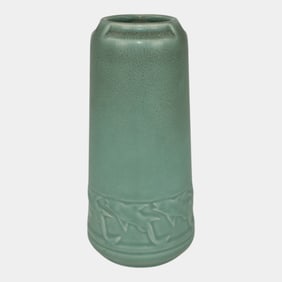 Rookwood 1920 Vintage Arts And Crafts Pottery Green Ceramic Fish Vase 2323