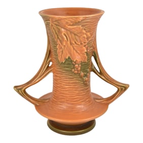 Roseville Bushberry Russet 1941 Vintage Art Pottery Ceramic Vase 34-8