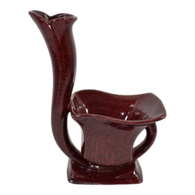 Roseville Capri Deep Red 1954 Mid Century Modern Pottery Ceramic Planter 572-8