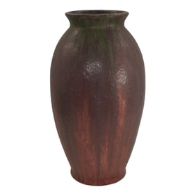Roseville Carnelian II 1926 Vintage Pottery Mottled Purple Floor Vase 447-14