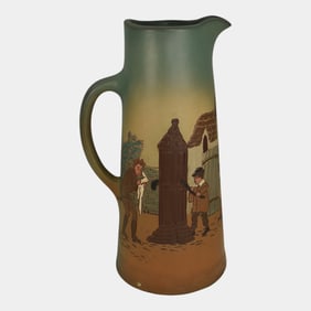 Weller Dickens Ware 1900s Vintage Art Pottery Pitcher Tankard 580 Dunlavy