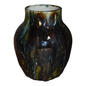 Dedham Hugh Robertson Vintage Pottery Blue Green Experimental Ceramic Vase