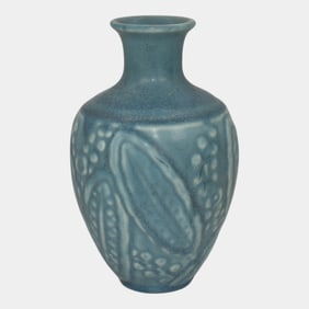 Rookwood 1937 Vintage Art Pottery Blue Vase 6444