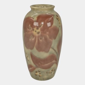 Rookwood 1945 Vintage Art Pottery Horses Flowers Ceramic Vase 922D Barrett