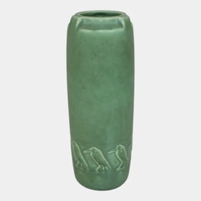Rookwood Pottery 1926 Matte Green Buttressed Rooks Vase 1815