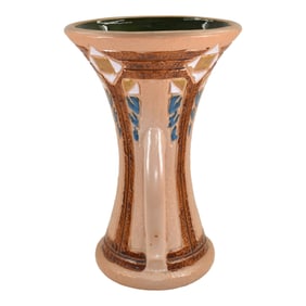Roseville Mostique Tan 1916 Vintage Arts And Crafts Pottery Ceramic Vase 532-12