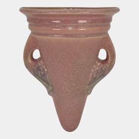 Roseville Tuscany Pink 1927 Vintage Art Deco Pottery Wall Pocket 1254-7