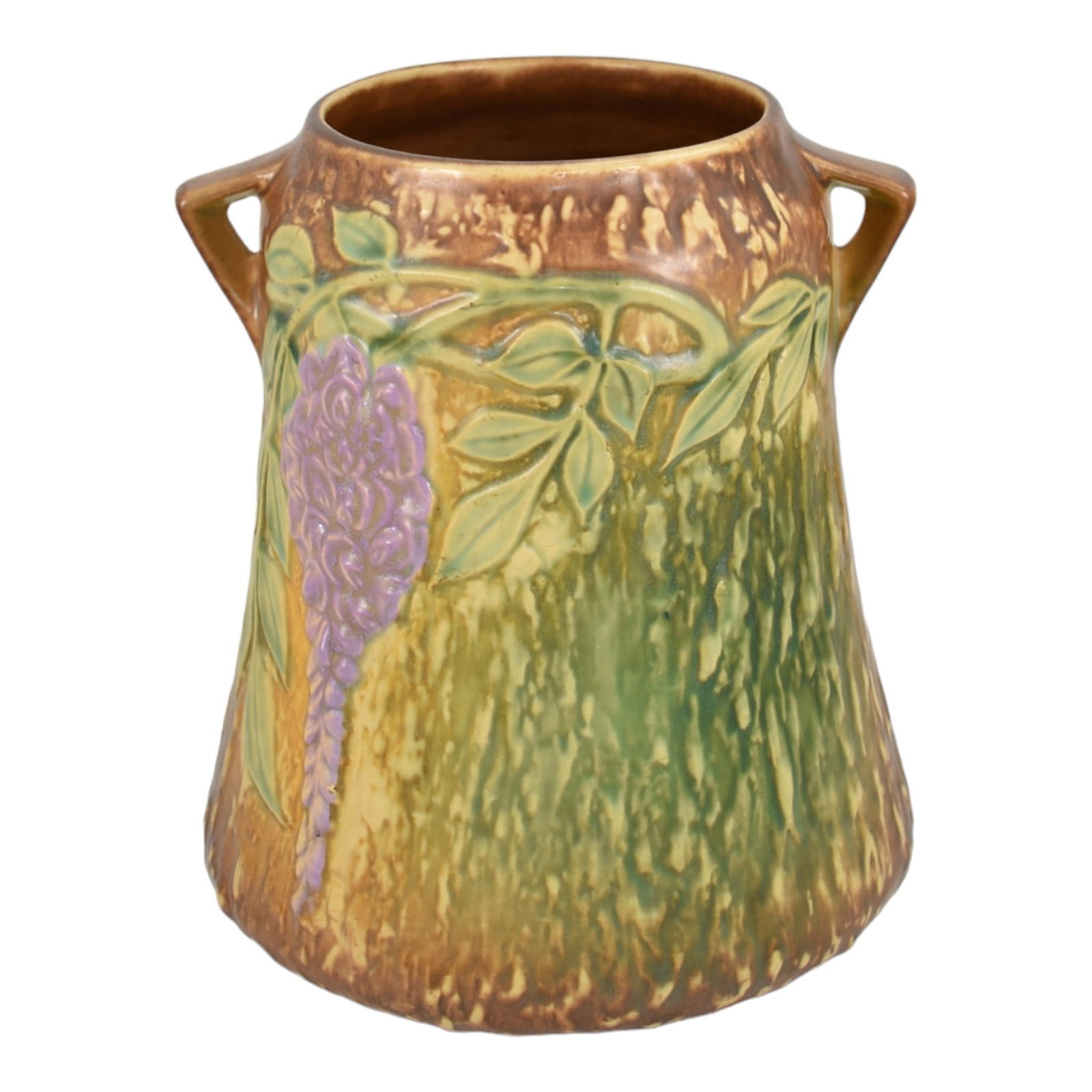 Roseville Wisteria Tan 1933 Vintage Arts And Crafts Pottery Ceramic Vase 633-8 (1 of 6)