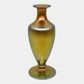 Steuben Aurene Slender Gold Amber Art Glass Cologne Vase