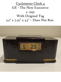 GE - The New Executive Art Deco Cyclometer Electric Clock Bakelite Case C. 1935