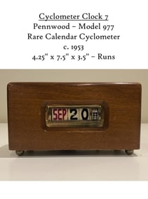 Pennwood Corded Cyclometer Perpetual Calendar With Wooden Case Model 977