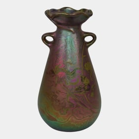 Weller Sicard Art Nouveau Pottery Iridescent Floral Ceramic Vase 48