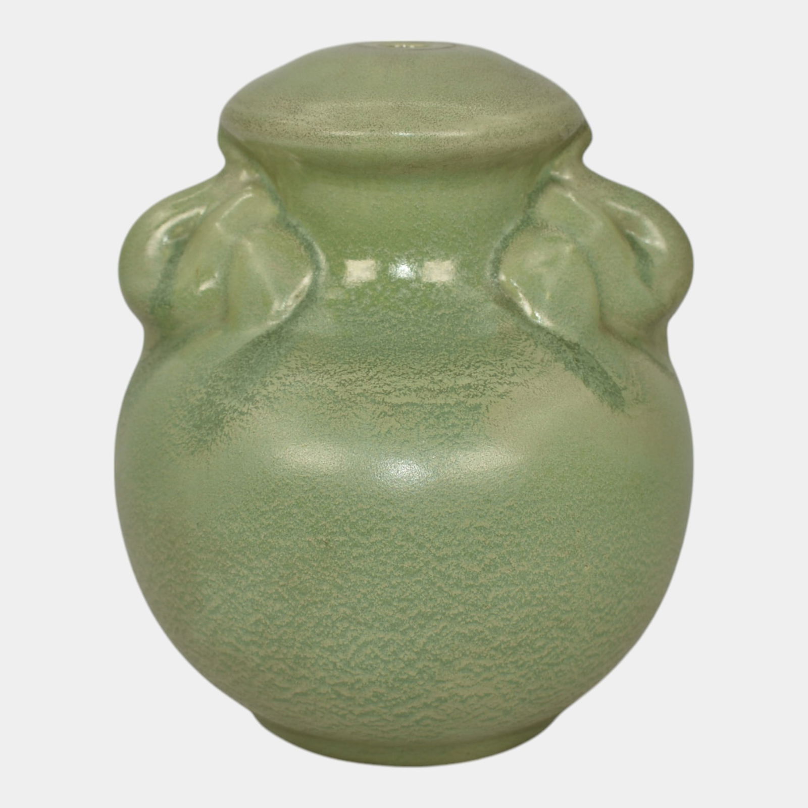 Haeger 1920s Art Pottery Geranium Leaf Frosted Matte Green Elephant Lamp Base (1 of 6)