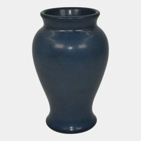 Marblehead Vintage Arts and Crafts Pottery Blue Ceramic Vase