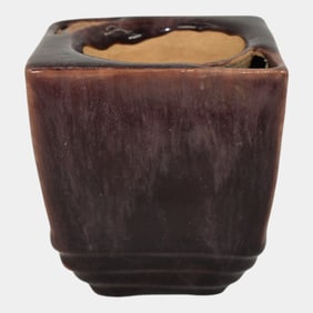 Pewabic Art Pottery Hand Made Purple Ceramic Figural Planter