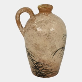 Rookwood 1883 Limoges Arts And Crafts Pottery Tan Ceramic Chinese Grass Jug 61