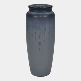 Rookwood 1916 Pottery Blue Vellum Vase 589E Charles McLaughlin