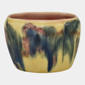 Rookwood 1930 Vintage Art Pottery Yellow Vellum Glaze Ceramic Vase 6074 Abel