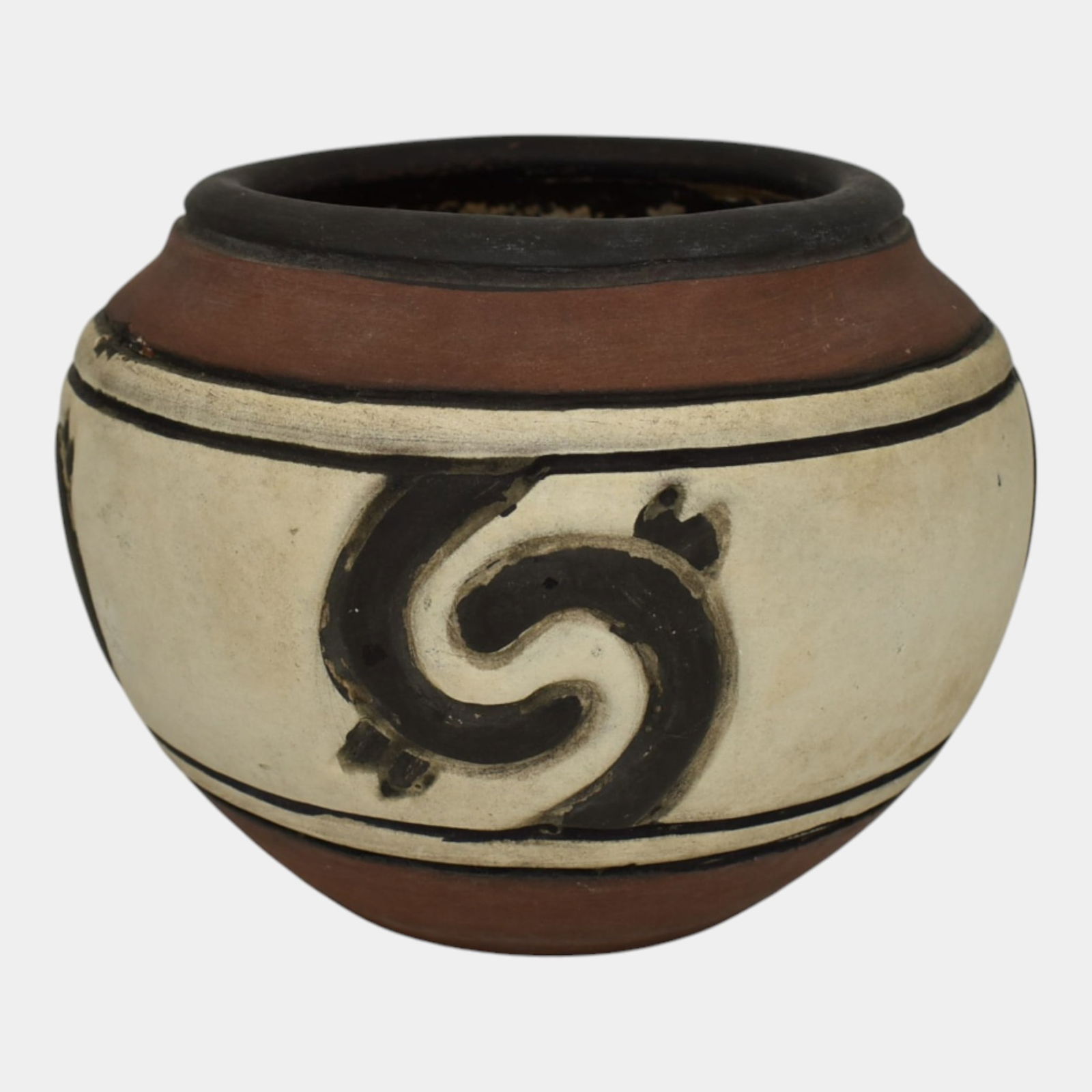 Weller Souevo 1910s Vintage Art Pottery Hand Carved Native American Design Vase (1 of 6)