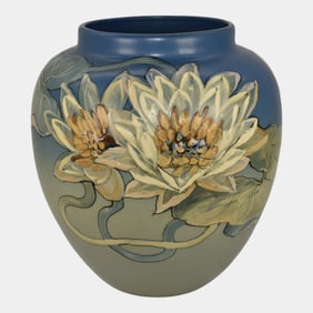 Weller Hudson 1920s Vintage Pottery Hand Painted Large Vase Pillsbury