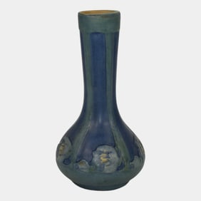 Newcomb College 1926 Vintage Arts and Crafts Pottery Blue Bud Vase Irvine