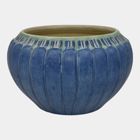 Newcomb College 1932 Vintage Arts and Crafts Pottery Blue Ceramic Vase 67 Irvine