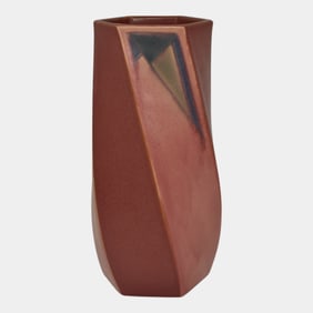 Roseville Futura 1928 Vintage Deco Pottery Raspberry Twist Ceramic Vase 425-8