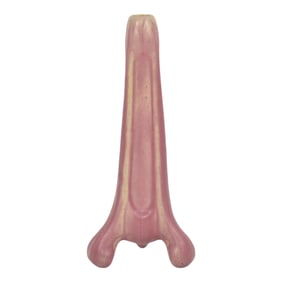 Fulper 1917-34 Arts And Crafts Pottery Three Footed Pink Glaze Twig Bud Vase 471