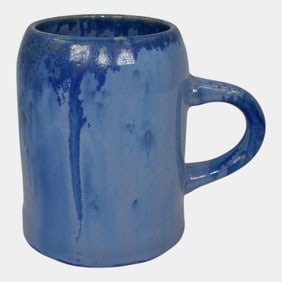 Fulper Arts And Crafts Pottery Blue Crystalline Glaze Ceramic Mug