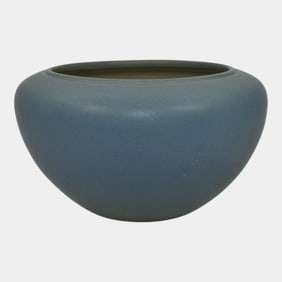 North Dakota School of Mines UND Vintage Art Pottery Blue Ceramic Bowl