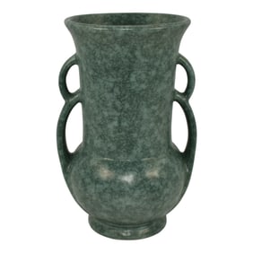 Robinson Ransbottom Ohio 1940s Vintage Pottery Green Ceramic Vase 181