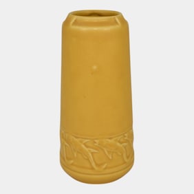 Rookwood 1920 Vintage Arts And Crafts Pottery Yellow Ceramic Fish Vase 2323