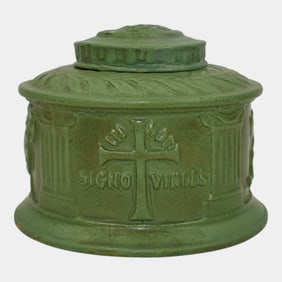 Roseville Egypto 1905 Matte Green Arts and Crafts Pottery Inkwell