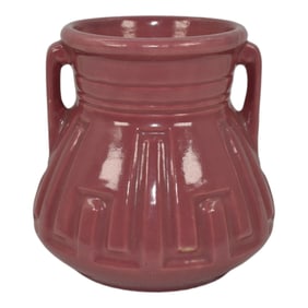 Roseville Pottery Rosecraft Colors 1917 Art Deco Vase 607-4