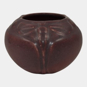 Van Briggle 1918 Arts And Crafts Pottery Purple Dragonfly Vase 837
